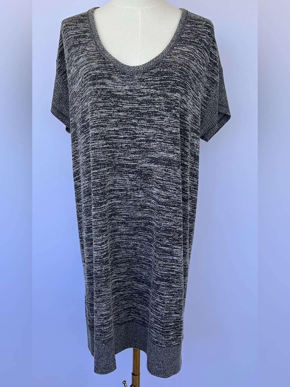 Rag‎ & Bone Women’s Rosalind Shift Dress Heathered Black/Gray Knit Size Large